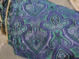 5 Large Bolts of Material - Ornate Green & Blue / Gold Trim & Tassels