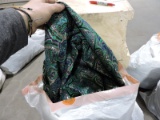 5 Large Bolts of Material - Shiny Paisley Blue Green / Fabric