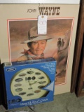 John Wayne Poster and FORD Classic Car 100th Aniversary Clock