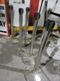 Lot of 5 Modern Retracting Stanchion Poles - 40