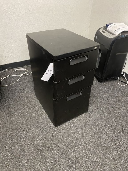 Small Black 3-Drawer Office Cabinet