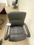 Black Leather Rolling Executive Chair - Appears Brand New