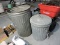 Pair of Galvanized Trash Cans - small has lid