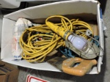 Lot of: Hand Saw, Drop Light, Extension Cord