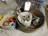 Steel Bucket with Greasing & Oiling Tools - See Photos