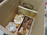 Box of Wooden Pipe Holders and Nick-Nacks