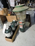 COLEMAN Lantern with 3 Gas Bottles (probably empty)