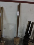 Pair of Long Handle Spade Shovels
