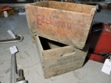 Pair of Antique Wooden Crates / Boxes