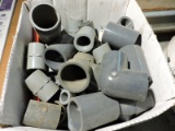 Box of Misc. Gray Electrical Conduit Connectors