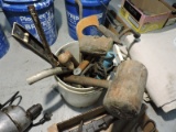 Lot of: Wooden Mallets, Tire Irons, Various Tools