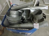 Box of Duct Work & Galvanized Pipe Fittings