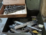 Steel Tool Box with: Drill Bits, Wrenches, Etc… - See Photos