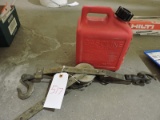 One-Gallon Gas Can and 3/4 Ton Come-Along / Winch