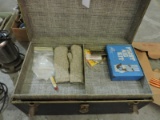 Vintage Trunck with First Aid Kit, Variety of Hunting Apparel