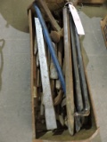 Lot of: Crow Bars, Chisels and other hand tools - see photos