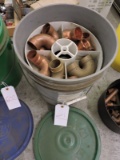 Bucket with 3 Trays of Copper Fittings