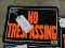 Vintage Metal 'NO TRESPASSING' Sign - Total of 3 -- 7