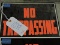 Vintage Metal 'NO TRESPASSING' Sign - Total of 2 -- 7