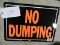 Vintage Metal 'NO DUMPING' Sign - Total of 2 -- 7