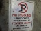 NO PARKING…. Sign - Plastic / NEW / 19