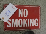 Vintage Metal 'NO SMOKING' Sign - Total of 2 -- 7