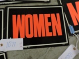Vintage Metal 'WOMEN' Sign - Total of 2 -- 7