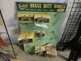 Solid Brass BUTT HINGE DISPLAY - Approx. 35 Items