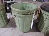 2 Plastic Trash Cans & 1 Lid 14