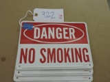 Vintage Metal 'DANGER - NO SMOKING' Sign - Total of 6 -- 7