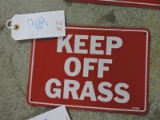 Vintage Metal 'KEEP OFF GRASS' Sign - Total of 2 -- 7