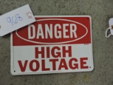 Vintage Metal 'DANGER - HIGH VOLTAGE' Sign - Total of 3 -- 7