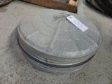 3 Galvanized Trash Can Lids -- NEW Vintage Inventory