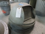 2 Galvanized Dome-Style Trash Can Lids