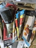 Sharpening Stone, Cleaver, Grill Brush, Kitchen Knives