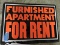 Furnished Apartment' Metal Sign / 14