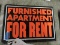 'Furnished Apartment' Metal Sign / 14