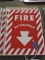 Right-Angle 'Fire Extinguisher' Metal Sign / 9