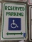 One 'Reserved Parking (Handicap)' Metal Sign / 18