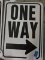 Two 'One Way (right)' Metal Sign / 18