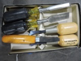 Lot of 5 Chisel Tools - NEW Vintage Stock