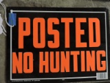 Posted: No Hunting' Metal Sign / 14