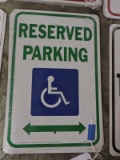 One 'Reserved Parking (Handicap)' Metal Sign / 18