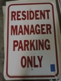 Two 'Resident Manager Only' Metal Sign / 18