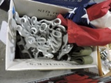 Lot of 12 Flag Holders and an American Flag - See Photos