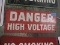1 Metal: DANGER HIGH VOLTAGE Sign / 14