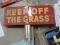 3 Metal: KEEP OFF GRASS Signs / 9