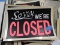 Lot of 8 Plastic SORRY WE'RE CLOSED Signs / 12