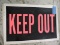 Lot of 3 Plastic KEEP OUT Signs / 12