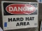 Lot of 5 Rigid Plastic HARD HAT AREA Signs / 14